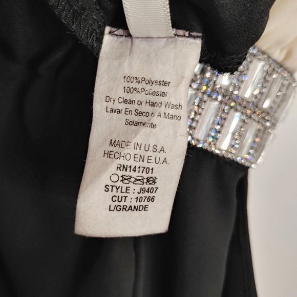 Line Up Y2k black & cream rhinestone halter jumpsuit. Size L - Picture 13 of 14